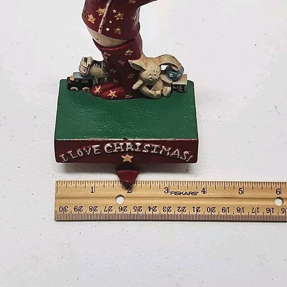 Mary Engelbreit Stocking Hanger Holder I Love Christmas Boy 5" Midwest Cast Iron - Picture 9 of 9